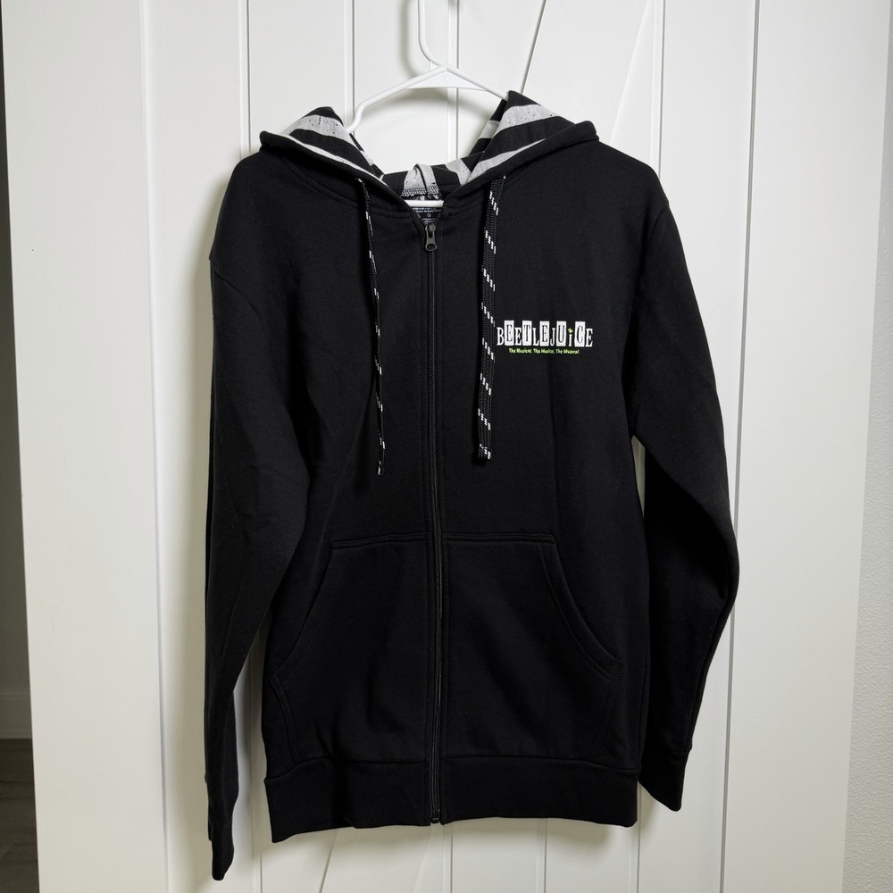 Beetlejuice The Musical Broadway It's Show Time Full Zip Hoodie Size Small Rare